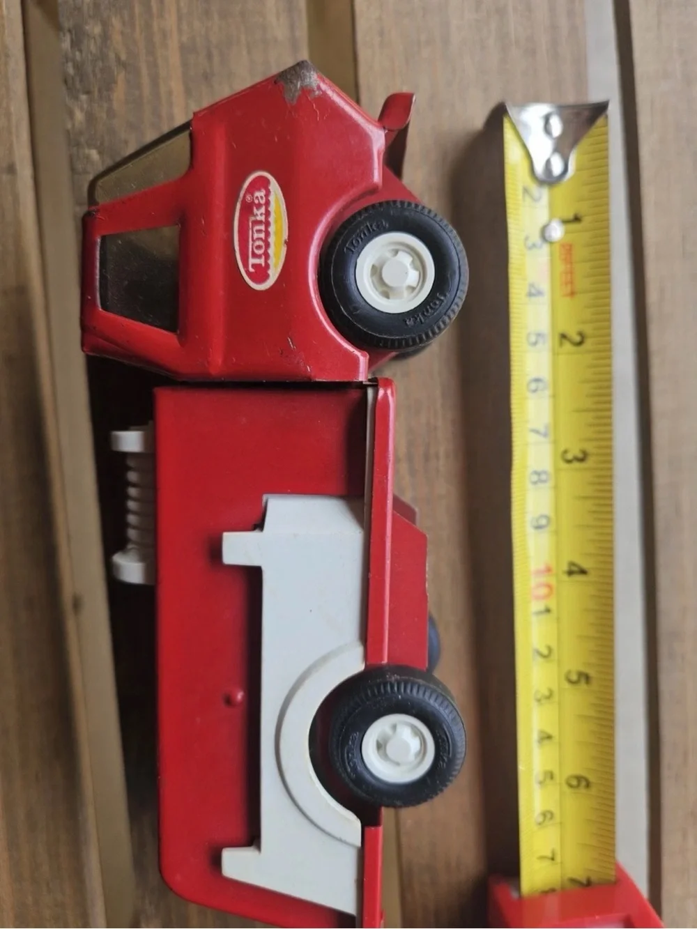 Vintage Tonka Pressed Steel Mini Fire Truck Red & White Rescue Engine 1969–1972
